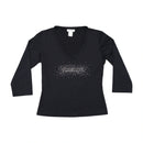 T-shirt Versace de Manga Comprida com decote em V e logótipo em strass