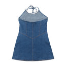Blue Denim Halter Dress (Photos)