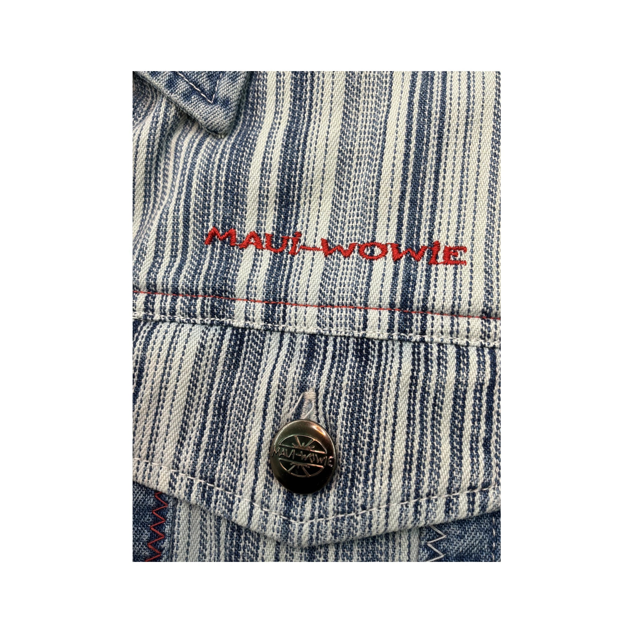 Maui and Wowie Striped Denim Cotton Mini Dress