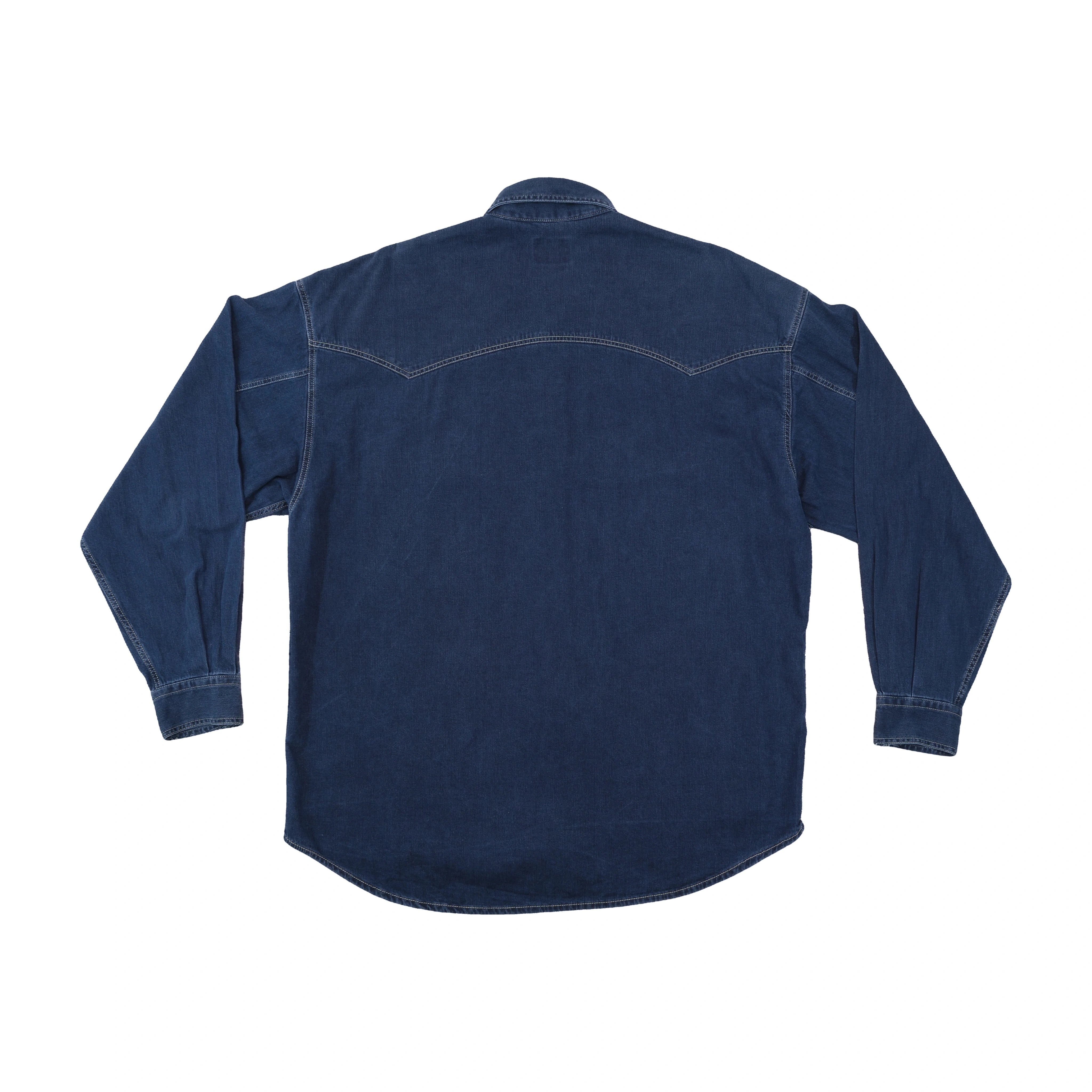 Versace Blue Denim Western Button Up Shirt