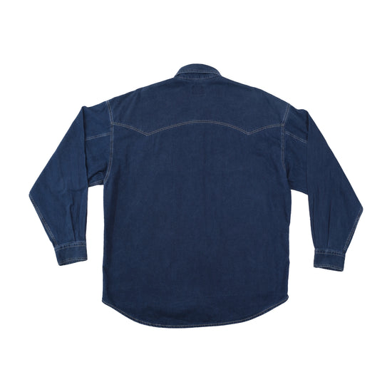 Versace Blue Denim Western Button Up Shirt