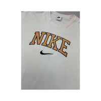Nike Vintage Embroidered Logo Striped Sleeve Cotton Shirt