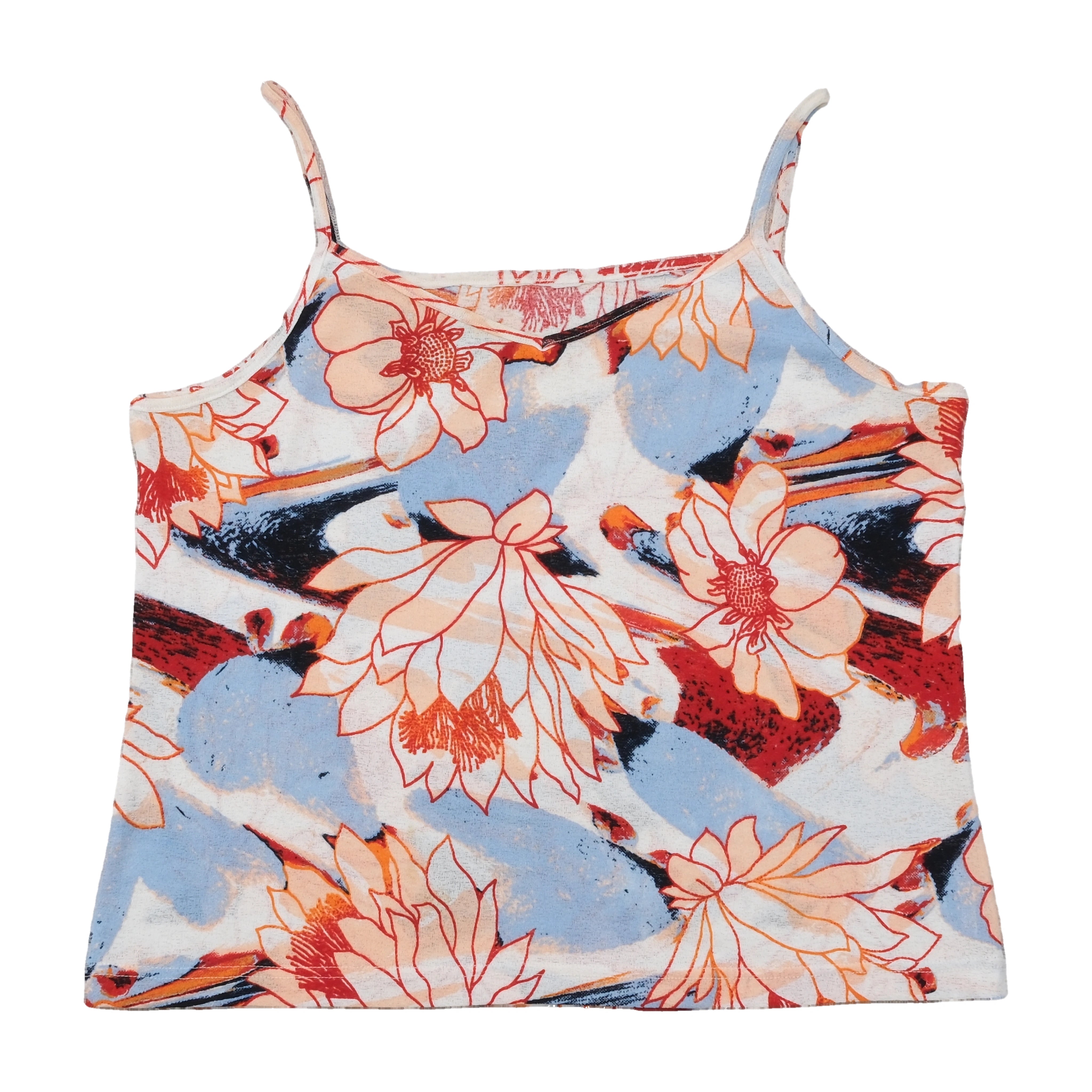 Abstract Floral Print Tank Top