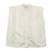I Blues Pleated Front Button-Up Blouse