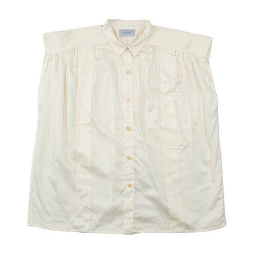 I Blues Pleated Front Button-Up Blouse