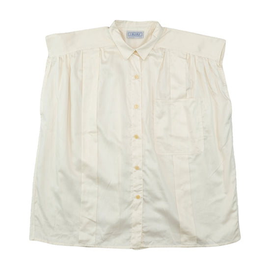 I Blues Pleated Front Button-Up Blouse