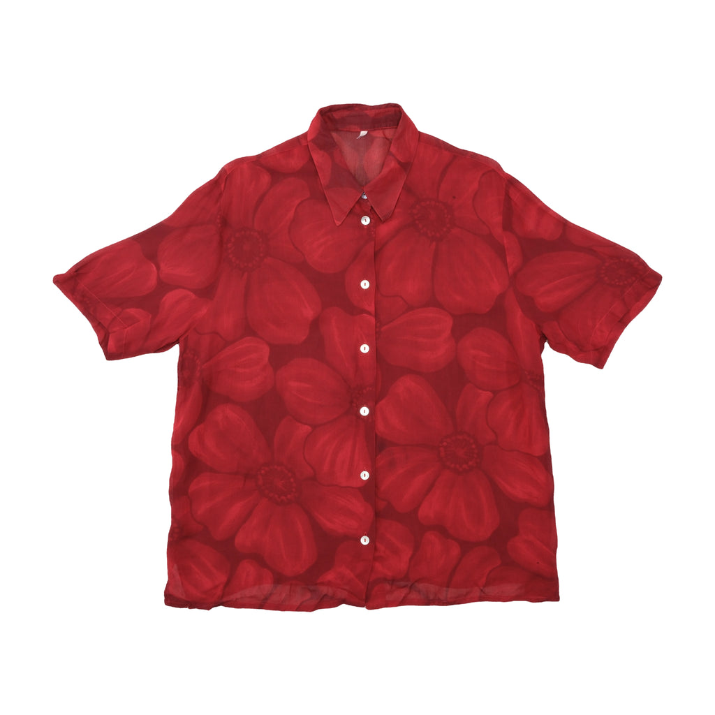 Red Floral Button Up Shirt