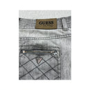 GUESS Quilted Zip Detail Denim Mini Skirt