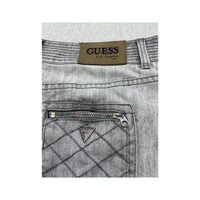 GUESS Quilted Zip Detail Denim Mini Skirt