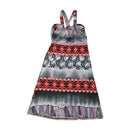 Y2K Graphic Print Ring-Front Halter Mini Dress