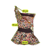 One Shoulder Mixed Print Asymmetrical Dress