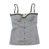Intimissimi Houndstooth Lace Trim Button Front Tank Top