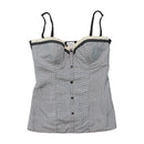 Intimissimi Houndstooth Lace Trim Button Front Tank Top