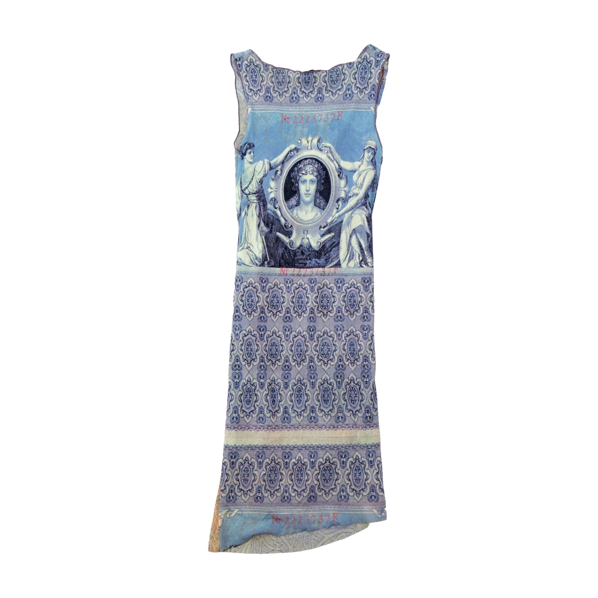 Hybriis Blue Paisley Print Wrap Midi Dress
