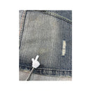 Last Girl Distressed Denim Mini Skirt