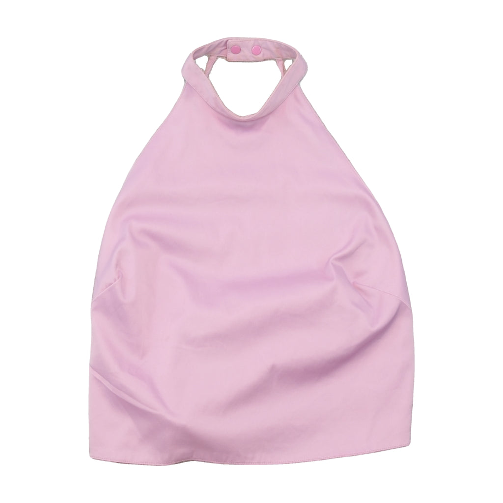 Vintage Pink Halter Snap Neck Tie Back Blouse