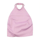 Vintage Pink Halter Snap Neck Tie Back Blouse