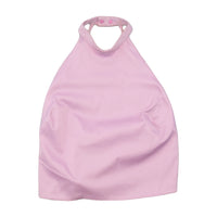 Vintage Pink Halter Snap Neck Tie Back Blouse