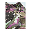 Purple & Green Floral Chiffon Babydoll Tank Top with Waist Tie