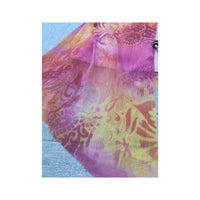 Y2K Pink Orange Sheer Handkerchief Hem Tank Top