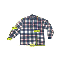 Vintage Blue Plaid Quarter Zip Pullover Shirt