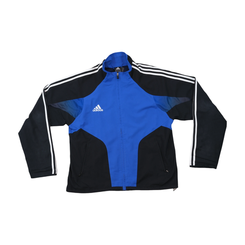 Adidas Blue Black Colorblock 3-Stripe Track Jacket
