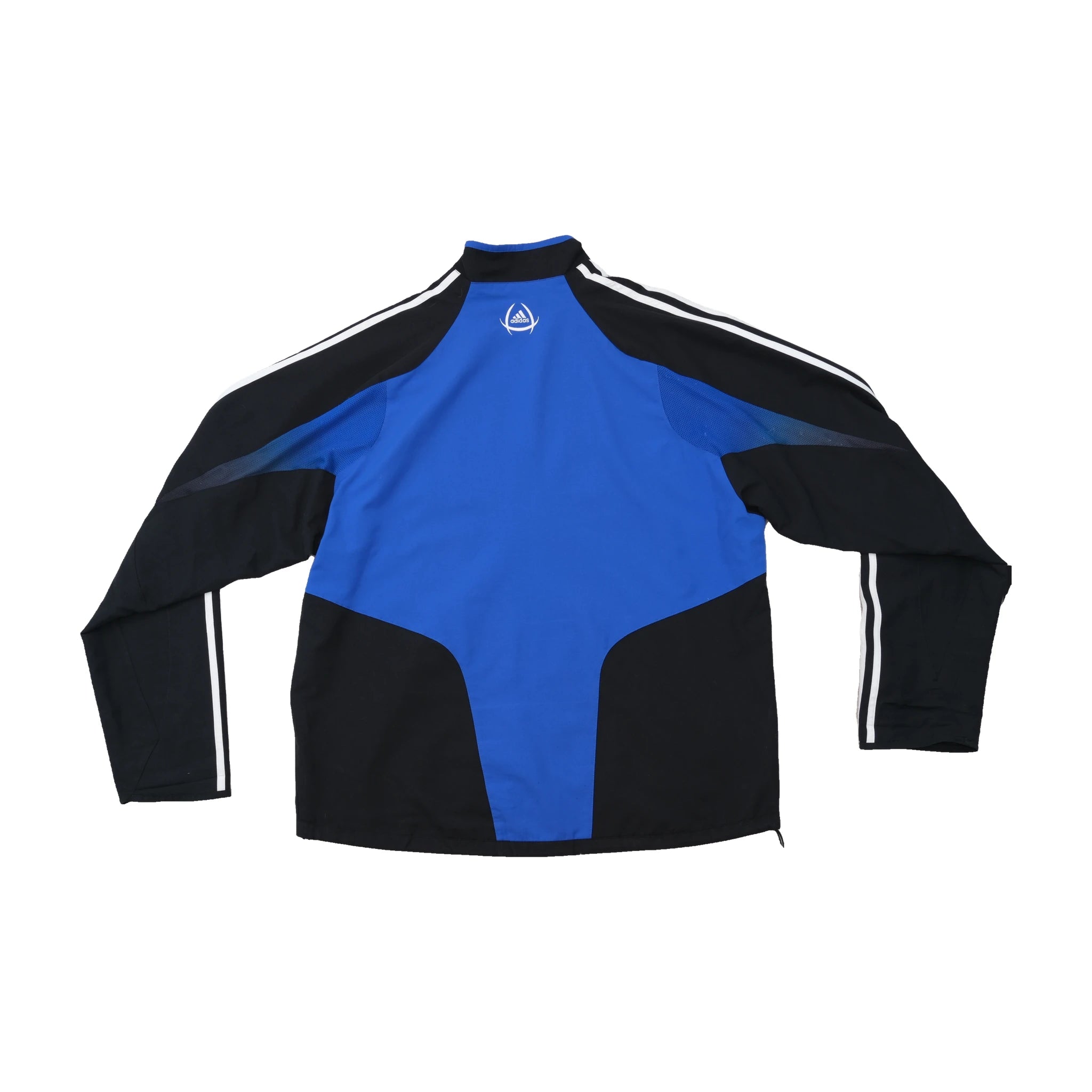 Casaco de fato de treino Adidas azul e preto color block com Três riscas
