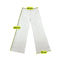 Crazy World by Biolife Vintage White Cotton Wide Leg Utility Pants