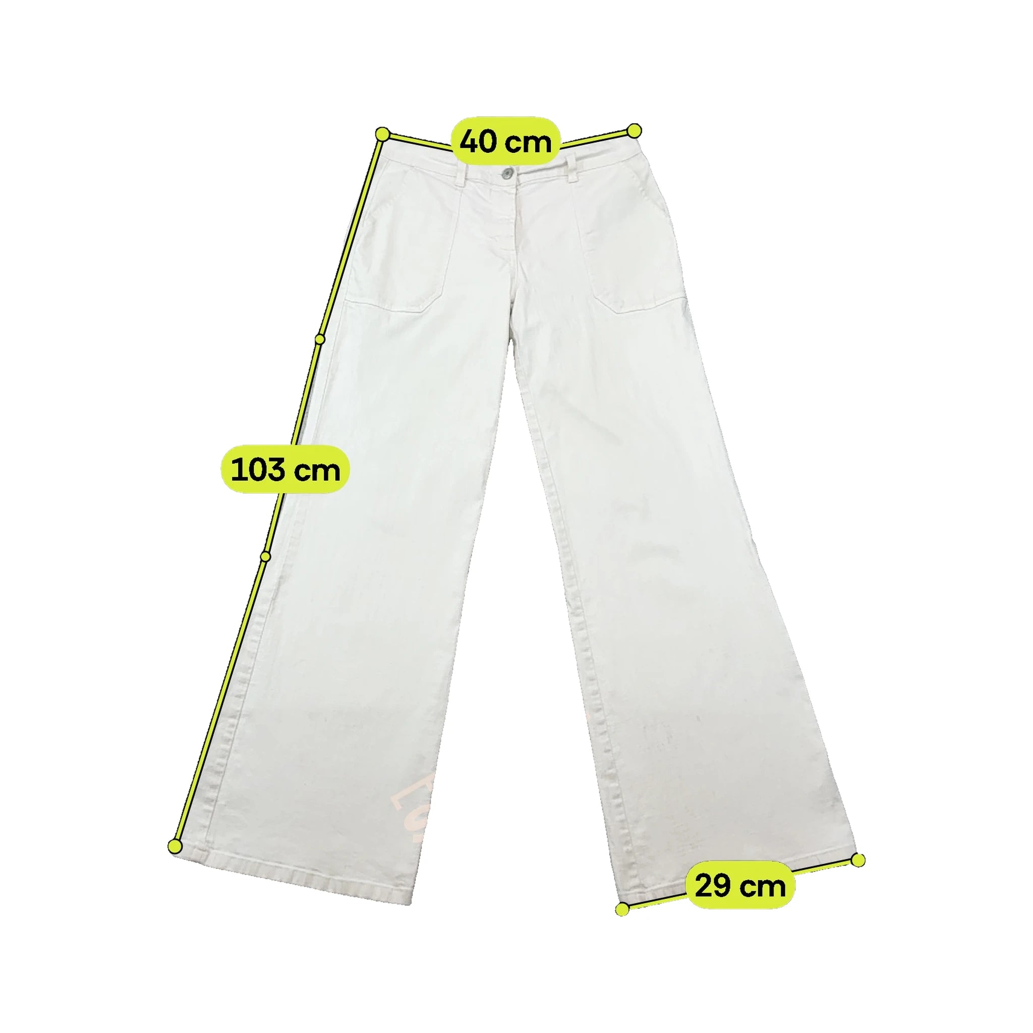 Crazy World by Biolife Vintage White Cotton Wide Leg Utility Pants