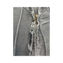 Levi's Washed Gray Zip Up Hooded Fleece