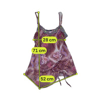 Y2K Paisley Beaded Lace Trim Sheer Tank Top
