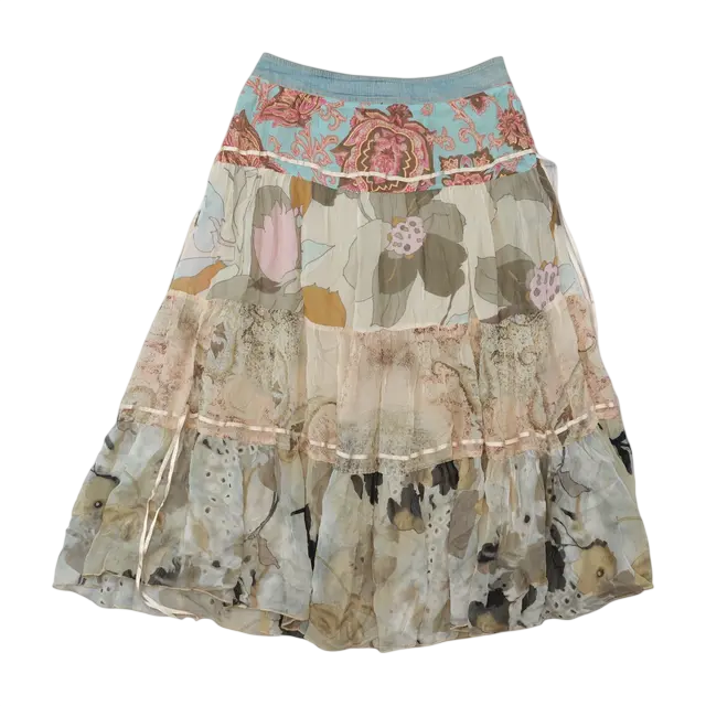 Sandro Ferrone Paris Patchwork Floral Tiered Skirt (repriced)