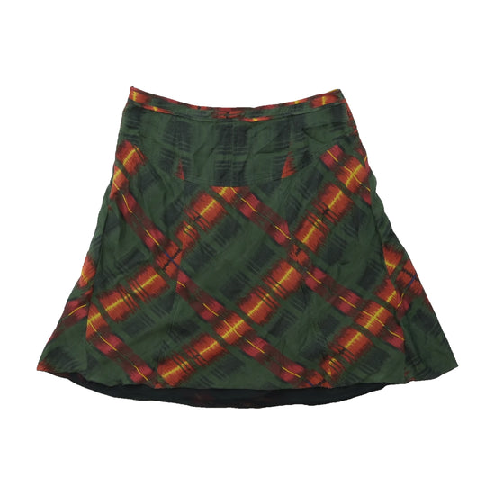 CNC Costume National Green Plaid Beaded A-Line Skirt