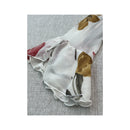 BLU In Firenze Sheer Floral Ruffle Tie Front Blouse