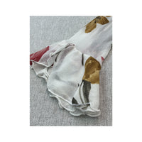 BLU In Firenze Sheer Floral Ruffle Tie Front Blouse