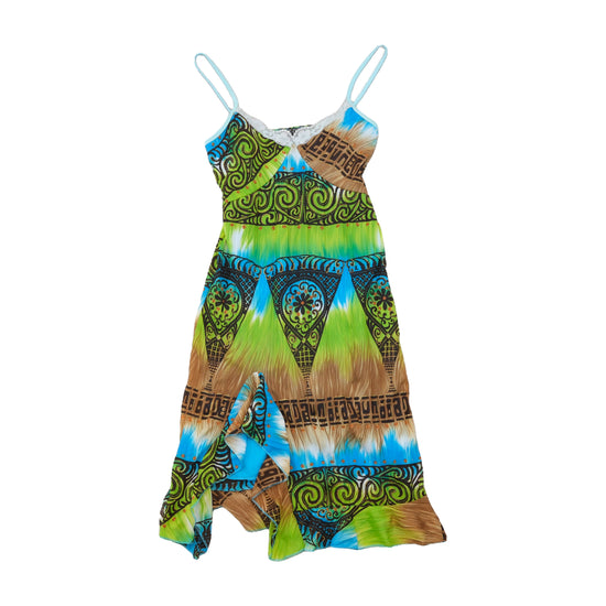 Vestido Lingerie estampado Luc-Ce Paris Assimétrico com Bainha Lenço