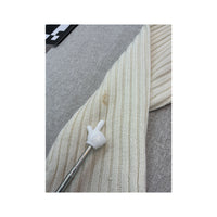Z&D Fashion Contrast Stitch Full Zip Wool Sweater