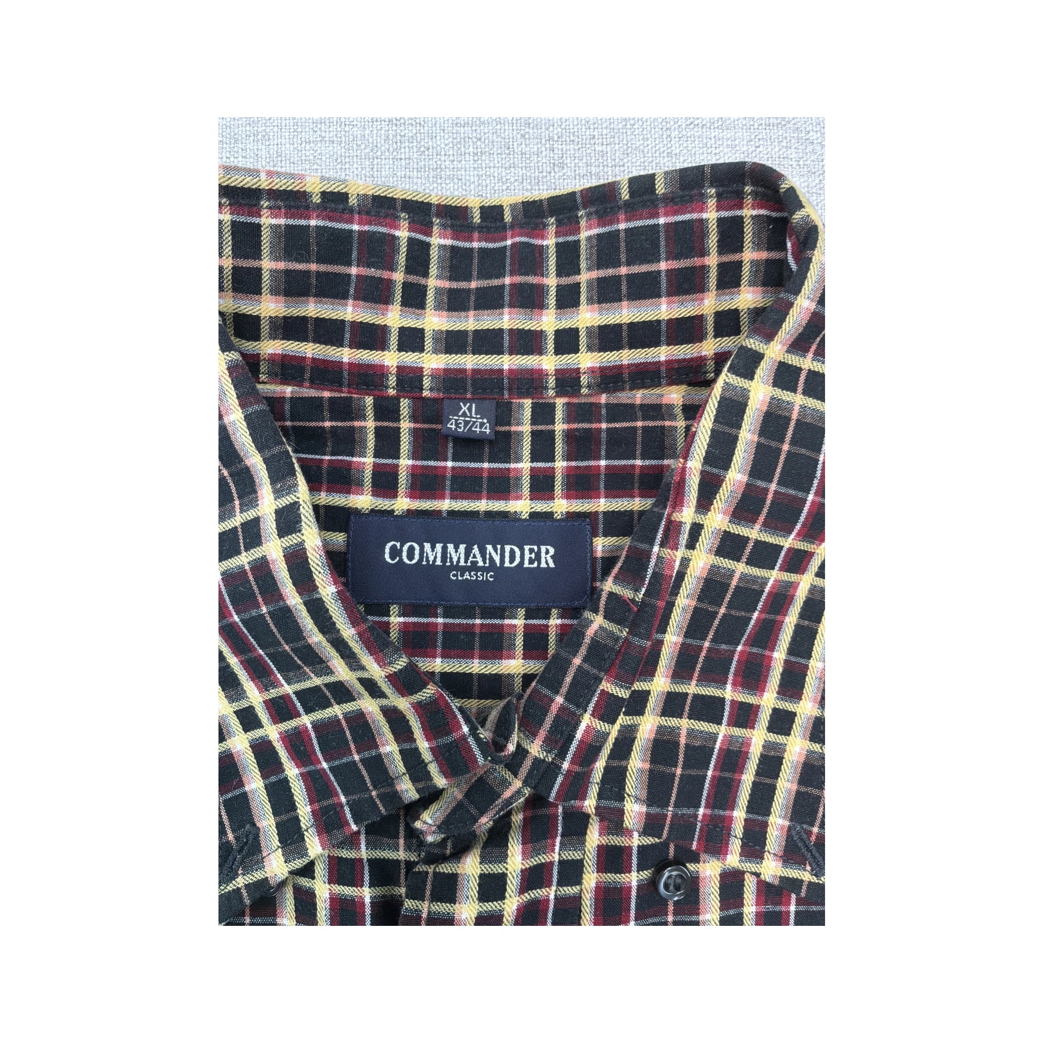 Commander Classic Plaid Cotton Short Sleeve Shirt