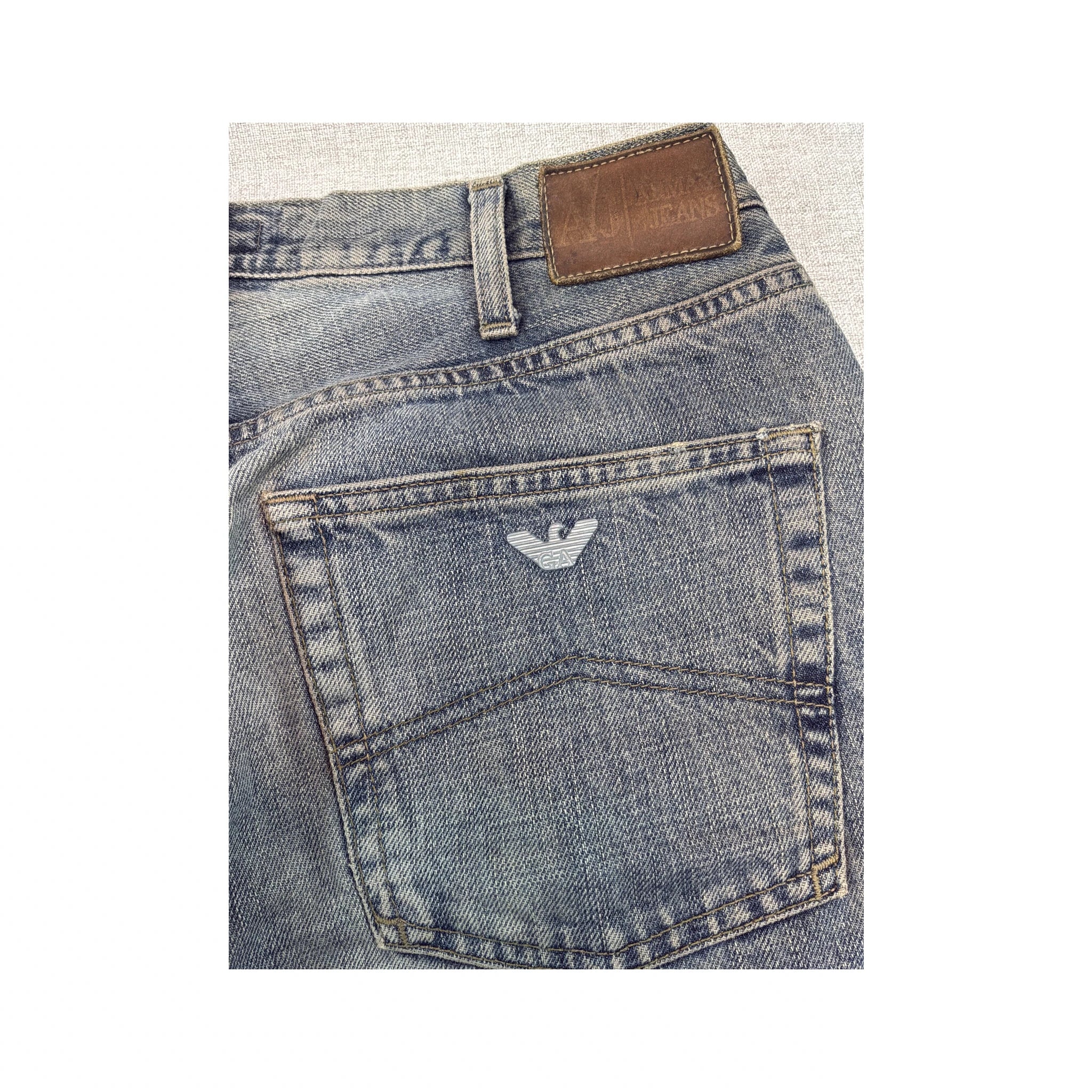 Armani Jeans Light Wash Straight Leg Denim Jeans