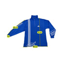 Adidas Vintage Blue 3-Stripe Quarter-Zip Cotton Sweater