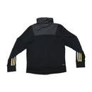 Casaco Adidas ClimaLite preto e dourado com Três riscas e Fecho Total
