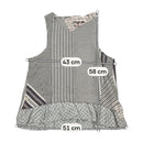 Made in Italy Patchwork Stripe Sleeveless Shirt with Floral Ruffle Hem