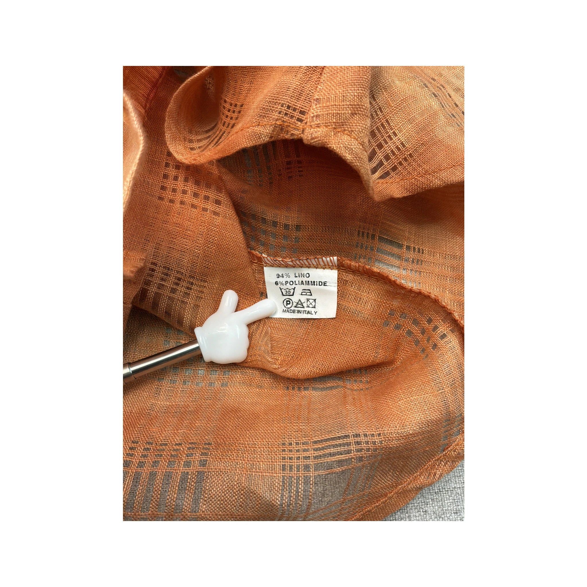 CANNELLA Orange Textured Short Sleeve Button Up Shirt