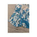 Blue White Floral Halter Mini Dress with Sequin Lace Applique