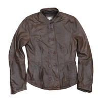 Edina Ronay London Brown Leather Double-Breasted Jacket (L/UK14)