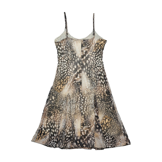 Abstract Animal Print Spaghetti Strap Dress