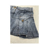 Miss Sixty Denim Mini Skirt with Flap Pockets and Clover Appliqué