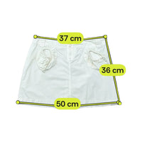 Miss Sixty White Cotton Zip Front Mini Skirt with Drawstring Cutout Pockets