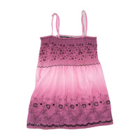 Pink Sequin Embroidered Floral Tank Top