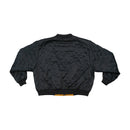Casaco Bomber vintage preto Acolchoado